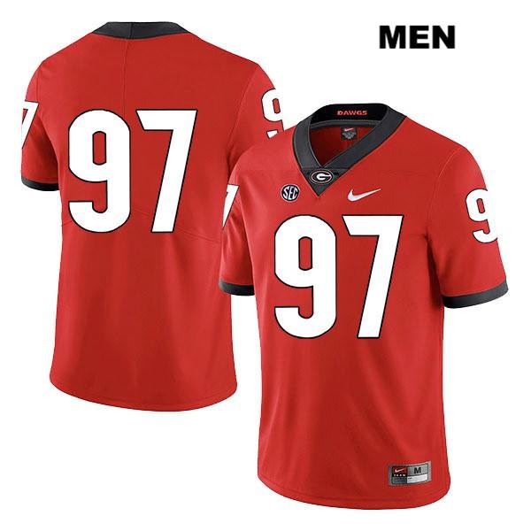 Georgia Bulldogs Men's Brooks Buce #97 NCAA No Name Legend Authentic Red Nike Stitched College Football Jersey ZQI7056SG